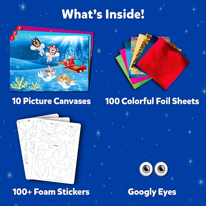 Skillmatics Foil Fun - PAW Patrol, Mess-Free Art & Craft Kits for Kids, DIY Creative Activity, Travel Toys, Gifts for Fans of Chase, Marshall, Skye, Girls, Boys, Ages 4, 5, 6, 7, 8 and Up