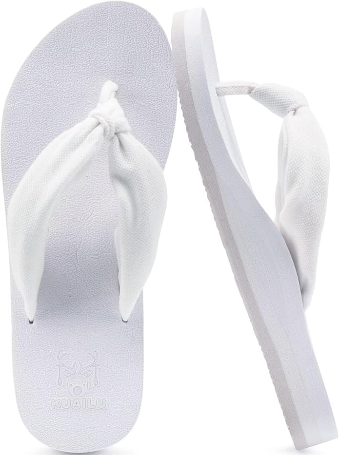 KuaiLu Flip Flops for Women with Arch Support Yoga Mat Comfortable Summer Beach Walking Thong Cushion Sandals Slip On Indoor Outdoor