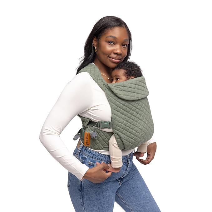 WildBird - Aerial Carrier - 7 to 45 lbs - for Moms, Dads & Caregivers - 100% Natural European Linen Fibers - Versatile & Adjustable - Small Size - Treepie Fabric (Amazon Exclusive)