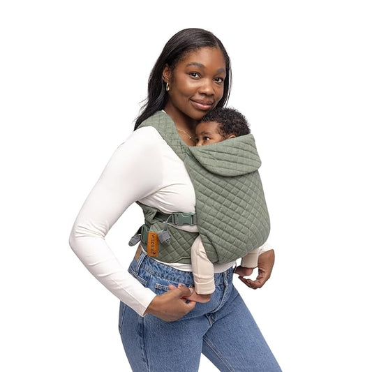 WildBird - Aerial Carrier - 7 to 45 lbs - for Moms, Dads & Caregivers - 100% Natural European Linen Fibers - Versatile & Adjustable - Small Size - Treepie Fabric (Amazon Exclusive)
