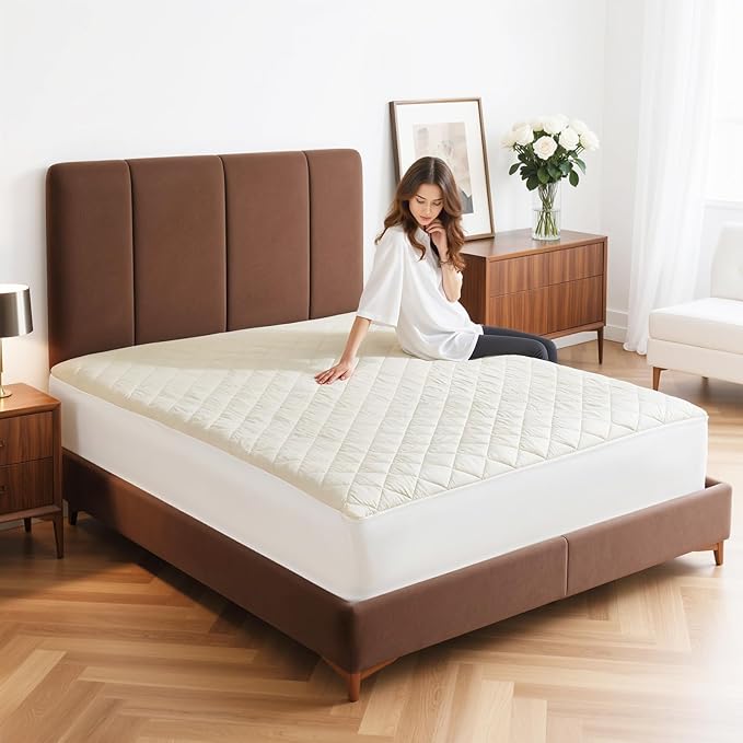 Lofe Organic Cotton King Mattress Protector - Top&Side 100% Waterproof Mattress Protectors, Breathable Organic Mattress Protector, Noiseless King Mattress Protectors Waterproof 80x76x17 in