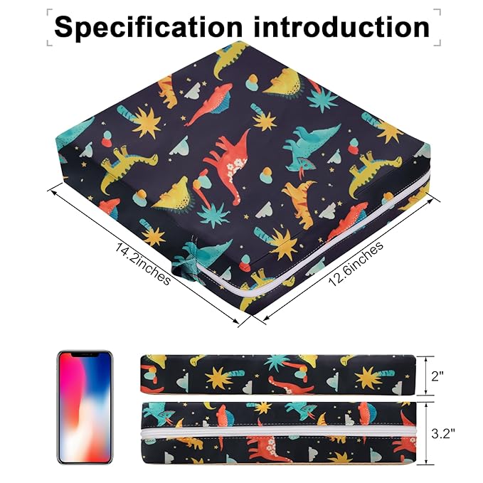 Toddler Booster Seat for Dining Table, Kids Booster Seat for Kitchen Chair with Backrest and Adjustable Straps, Non-Slip Portable PU Waterproof Travel Camping Eating Baby Booster Increasing Cushion