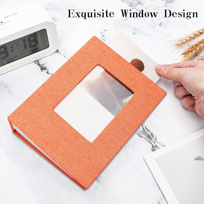 Vienrose Photo Album 4x6 100 Pages Photos Linen Cover Picture Book with Front Window for Baby Wedding Children