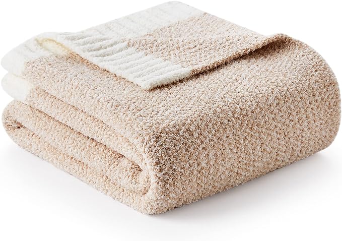 Snuggle Sac Twin XL Bed Blanket 66x90 inches, Super Soft Warm Beige Blankets for Bed, Living Room, Luxurious Microfiber Blanket Dupes, Heather Beige, 66x90 inches
