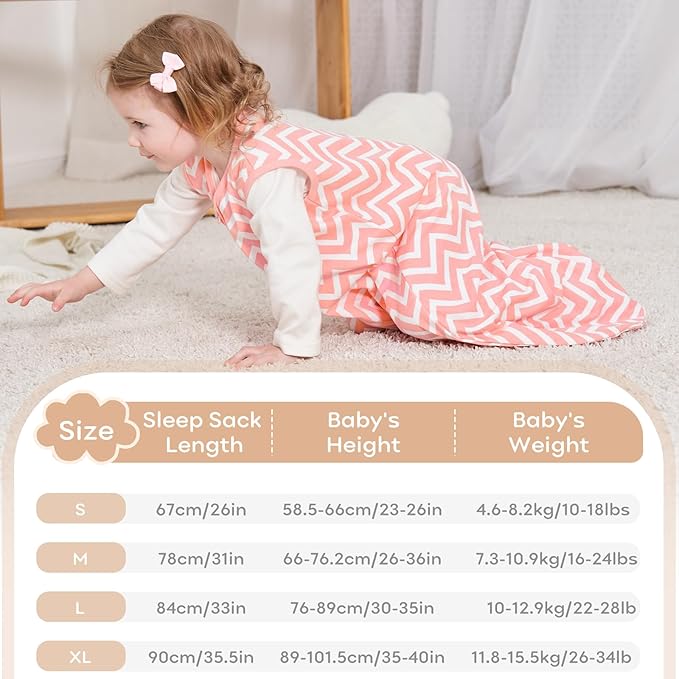 Yoofoss Baby Sleep Sack 18-24 Months Baby Wearable Blanket 100% Organic Cotton 2-Way Zipper TOG 0.5 Toddler Sleeping Sack, Lightweight (X-Large)