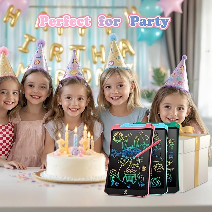 EooCoo Toddler Drawing Toys, 3 Pack 10" LCD Writing Tablet Learning Toys for Kids, Mess Free Coloring Used for Travel Games, Toddler Boo Basket Stuffers, Girls Boys Gifts for 3 4 5 6 7 Years Old