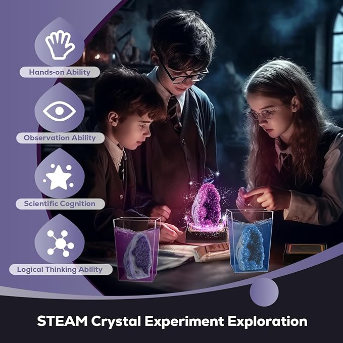 GobiDex Geodes Growing Science Kit for Kids Age 6-8-12, Geodes with Crystals Grow Fast in (24H), STEM Educational Science Experiments Toys, Geology & Rock Enthusiasts Collection, Gifts for Boys Girls