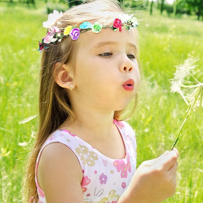 Syhood 20 Sets Flower Crowns Making Kit, Make Your Own Flower Crown Wreath Headbands and Bracelets Craft Kit Hair Accessories Handmade DIY Floral Garland Presents for Girls