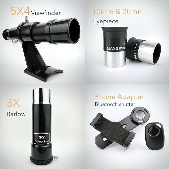 SpectrumOI Telescope for Kids & Adults - Astronomy Gift, 60mm Aperture Refractor with Carry Bag & Phone Holder