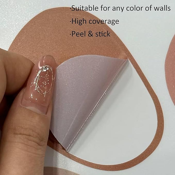 Boho Polka Dot Wall Decals 42 PCS, Boho Wall Sticker for Girls Room Living and Playroom Nursery, Removable Wall Decals Kids Room Decor Vinyl Murals DIY Cute Decorations (6 Sheets)