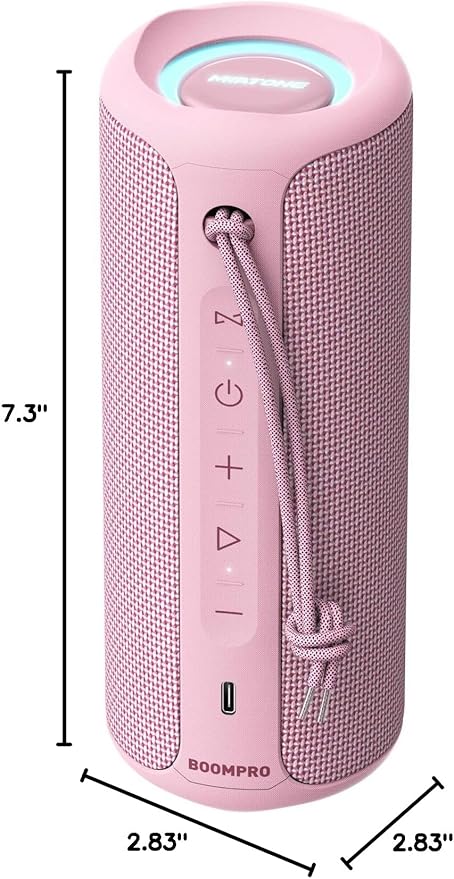 MIATONE Portable Bluetooth Speaker 36W Stereo Sound Bass Boost, 24H Playtime Bluetooth 5.3 TWS Pairing (Pink)
