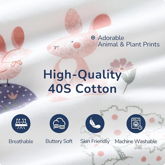 Baby Sleep Sack 6-12 Months, Cotton Detachable Long Sleeve Sleep Sack, 2.5 Tog Toddler Sleeping Sack with Temperature Strips, 2-Way Zipper Wearable Blankets for Newborns, Bunny