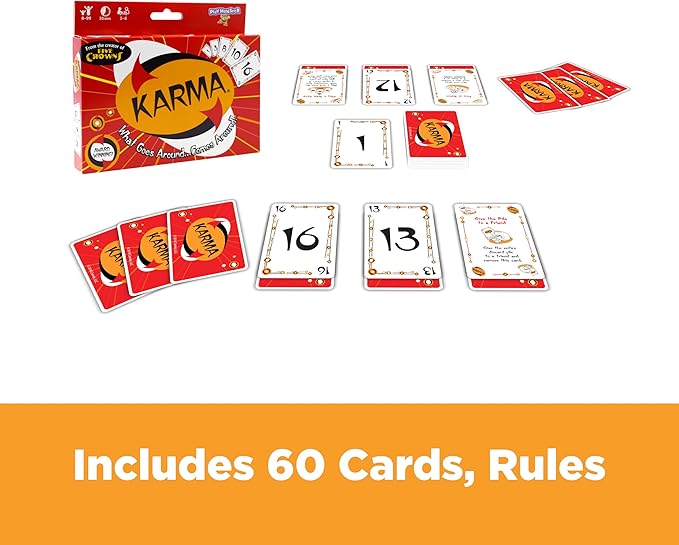 KARMA Card Games for Kids – Kids, Family Games Night, Multi-Player, Screen Free, Travel Games, Playing Cards, What Goes Around, Comes Around, Ages 8+