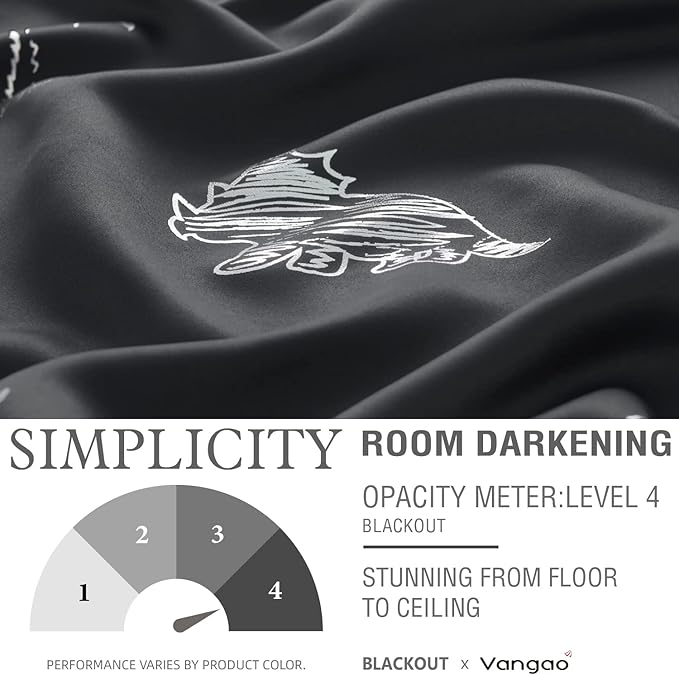 Vangao Kids Curtains Black Blackout Dinosaur Curtains for Boys Kids Nursery Girls Room Silver Dino Foil Print Thermal Insulated Drapes Grommet Top Window Treatments 63 Inches Length 2 Panels