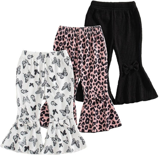 Mioglrie Baby Girls Pants Toddler 3 6 9 12 18 24 Months Leggings Newborn Girls Flared Leggings Infant Bell Bottom Pants