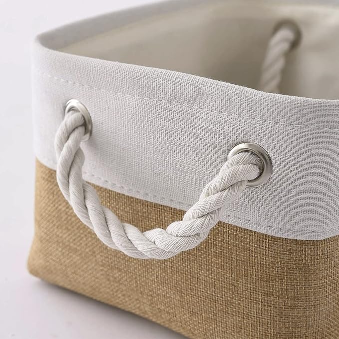 Small Baskets for Organizing, [6 PCS] Collapsible Storage Baskets for Shelves, Storage Bins Boxes Cubes for Clothes Books