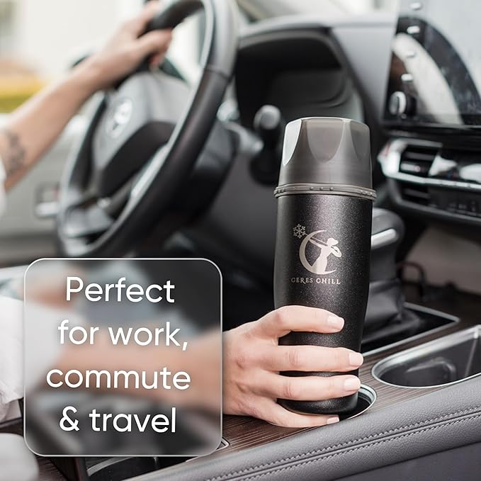 CERES CHILL Mini Breastmilk Chiller Demigoddess, Up to 12 oz. Reusable Storage Container, Keeps Milk at Safe Temperatures for Up to 16 Hours, Bottle Cooler, Connects w/Most Pumps (Zen Green)