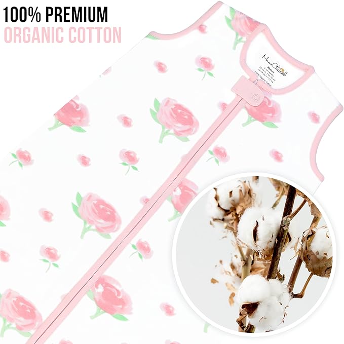 Mama Cheetah Baby Sleep Sack 0.5 TOG, Organic Cotton Baby Wearable Blanket with Two-Way Zipper, Swaddle Transition Baby Sleeping Bag for Newborn Infant Toddler Boy Girl, 18-24 Months