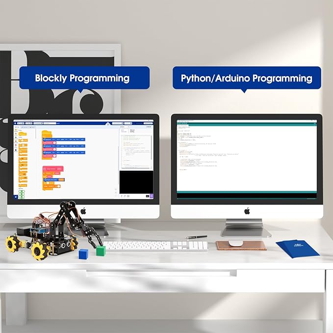 Robot Arm Expansion Pack Smart Car Starter Kit, Robotics Kit for Kids Ages 8-12 12-16, STEM Toys Coding Robot Kit for Teens & Adults(QD007)