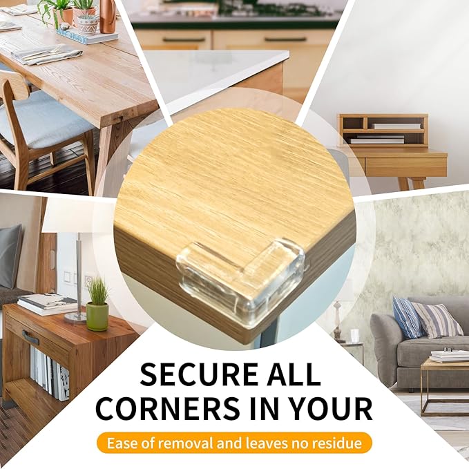 40 Pack Corner Protector Baby, L-Shaped Baby Proof Corners and Edges, Clear Table Corner Covers Baby, Baby Corner Protector Guards, Corner Guards for Table Edges & Sharp Corners