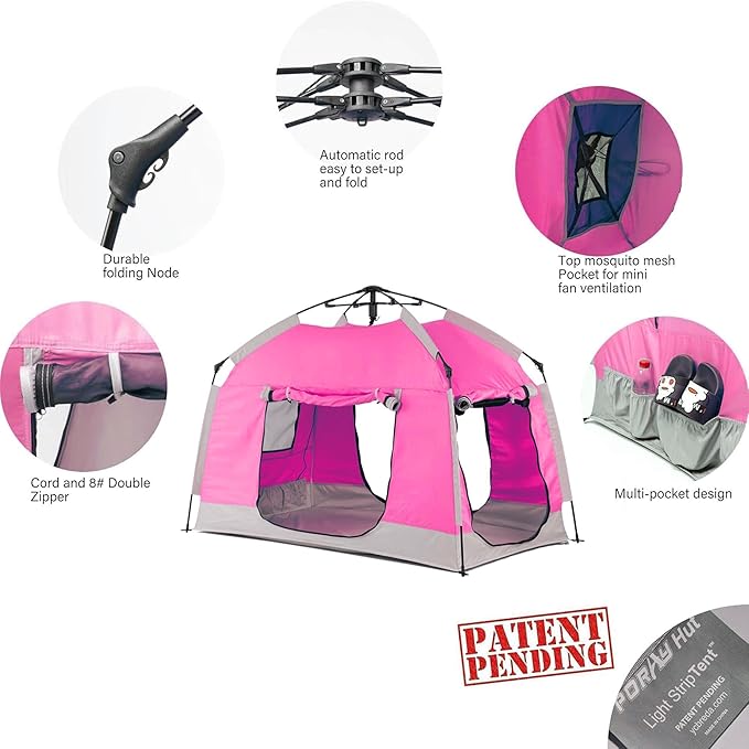 Kids Play Tent-Portable Playhouse Children House -Easy Set up Indoor Outdoor with Carry Bag for Kids-Light Strip Design for Night use -Space for Children and Parents-Birthday