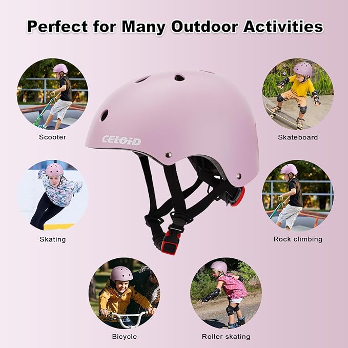 Kids Bike Helmet,Toddler Skateboard Helmets for Ages 2-3-5-8-14 Years Boys Girls，Adjustable Multi-Sport Bicycle Skateboarding Football Roller Skating Scooter Rollerblade Balance Bike Helmet