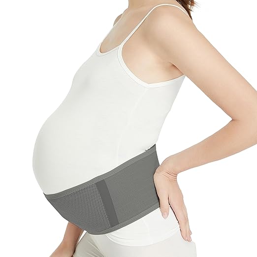 NeoTech Care Adjustable Maternity Belt - Light and Breathable Pregnancy Belly Support Band for Pregnant Women (Grey, Extra Large Size)