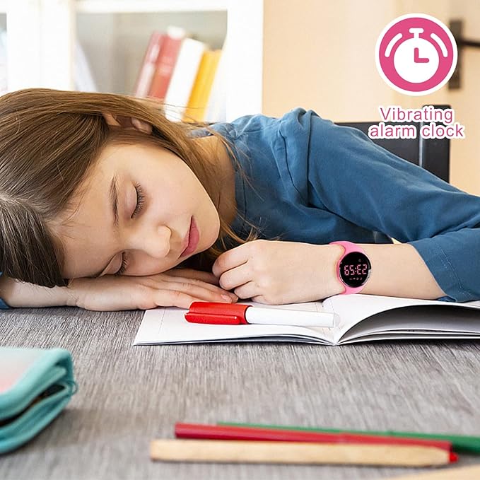 Kids Watches for Girls Boys Digital Sport Watch with Step Counter Pedometer Vibration Alarm Clock, No App Waterproof Fitness Tracker Kids Watch Boys Girls Teens Students Ages 5-16