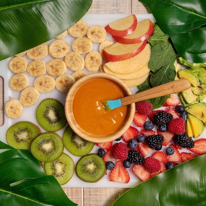 Avanchy Bamboo & Silicone Infant Training Spoons, BPA Free - Soft Tip, Easy on Gums, First Stage Feeding Utensils for Baby-Led Weaning, Self-Feeding, Green