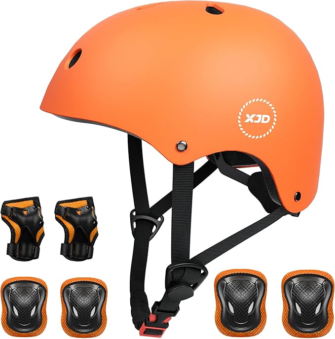 XJD Kids Bike Helmet,Multi-Sport Protective Gear Set for 3-5-8-14 Years Boys Girls with Knee and Elbow Pads Wrist Guards fit Roller Skates,Cycling,Skateboarding,Skating Scooter