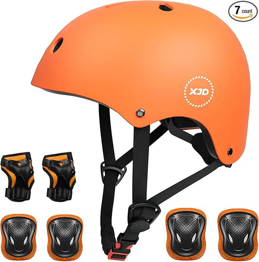 XJD Kids Bike Helmet,Multi-Sport Protective Gear Set for 3-5-8-14 Years Boys Girls with Knee and Elbow Pads Wrist Guards fit Roller Skates,Cycling,Skateboarding,Skating Scooter