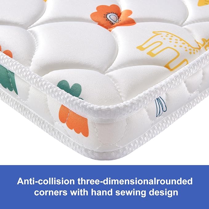 Baby Bassinet Mattress 33 x 19 inches- Firm Support and Comfort Premium Foam,Noiseless and Odorless,Hypoallergenic Small Crib Mattress, Fits Moses Basket, Dual Sided with Soft Breathable Fabric