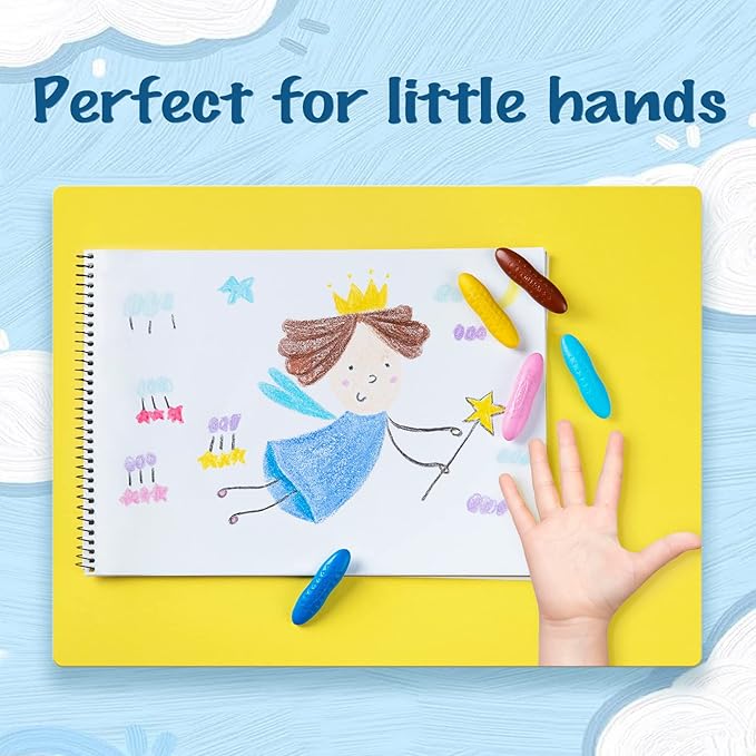 YPLUS Coloring Set for Kids with 24 Crayons 3 Coloring Books, Toddler Painting Kit Peanut Crayon Drawing Books, Washbale Non Toxic Art Craft Supplies for 1-3, 2-4, 4-6