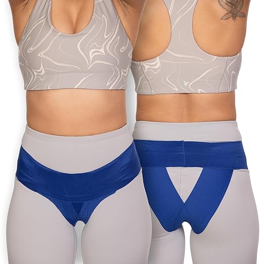 Women's Pelvic Support Belt ― Uterus Girdle for Prolapsed Bladder | Postpartum Recovery | Pain Relief | Low Waist - SAPPHIRE BLUE - M