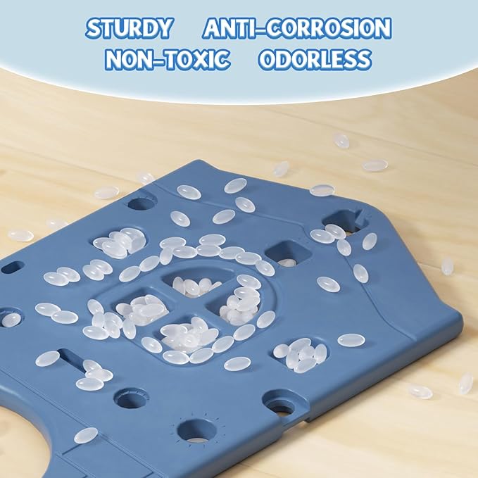 8 in 1 Toddler Slide Set, Kids Slide for Toddlers Age 1-3, Toddler Climber Slide PlaySet with Basketball Hoop and Ball, Outdoor Indoor Kids Playground for Toddlers 1-3, Blue Grey