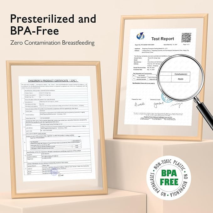 Momcozy Easy Pour Breastmilk Storage Bag, 8Oz, Temp-Sensing Color Change, 200 Count Milk Bag with Self Standing for Breastfeeding, No Leak Presterilized for Freezer, Recyclable & BPA Free