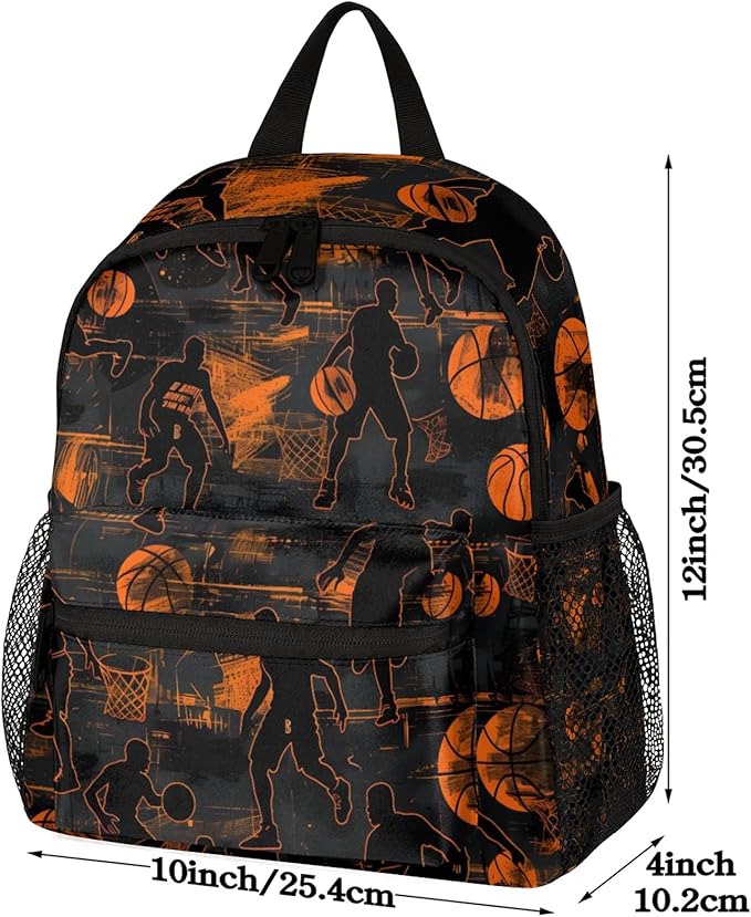 Toddler Backpack for Boys Girls - 12 Inch Basketball Player Kids Backpack Preschool Kindergarten Backpack Lightweight Waterproof Schoolbag Book Bag for School