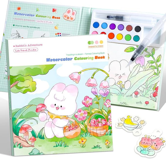 Paint with Water Coloring Books for Kids Ages 3-5, 4-8 – Cute Coloring Book for Teens,Arts and Crafts for Kids Ages 3 4 5 6 7 8+, Birthday Gift Toys for Girls Boys,Travel Toys -Rabbit