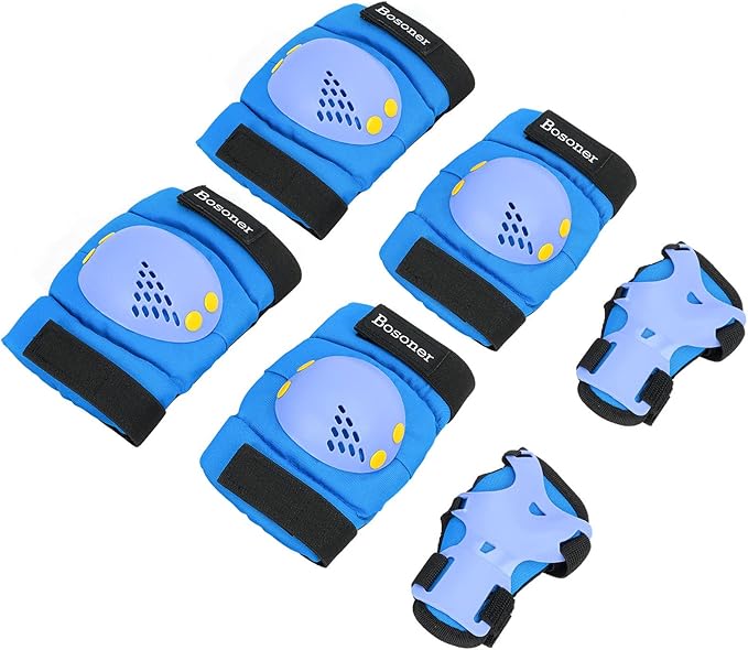 BOSONER Kids/Youth Knee Pad Elbow Pads for Roller Skates Cycling BMX Bike Skateboard Inline Rollerblading, Skating Skatings Scooter Riding Sports