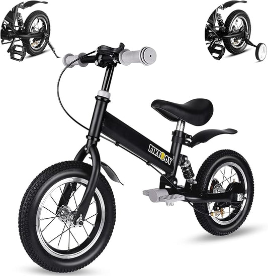 Balance Bike 2 in 1,The Dual Use of a Kids Balance Bike and Kids Bike,12 14 Inches for 2-6 Years Old,with Shock Absorbers, Fenders, Pedals, Auxiliary Wheels