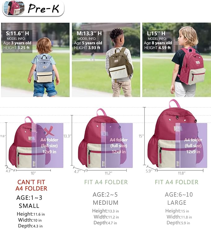 Toddler Backpack for Toddlers 1-2: Baby kids Backpack for daycare Boys Girls Not fit Folder