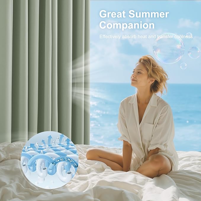 NICETOWN 100% Blackout Curtains 96 Inch Length for Bedroom, Total Blackout Thermal Insulated Grommet Window Drapes for Living Room, 2 Panels, Sage Green, 52 x 96 Inch