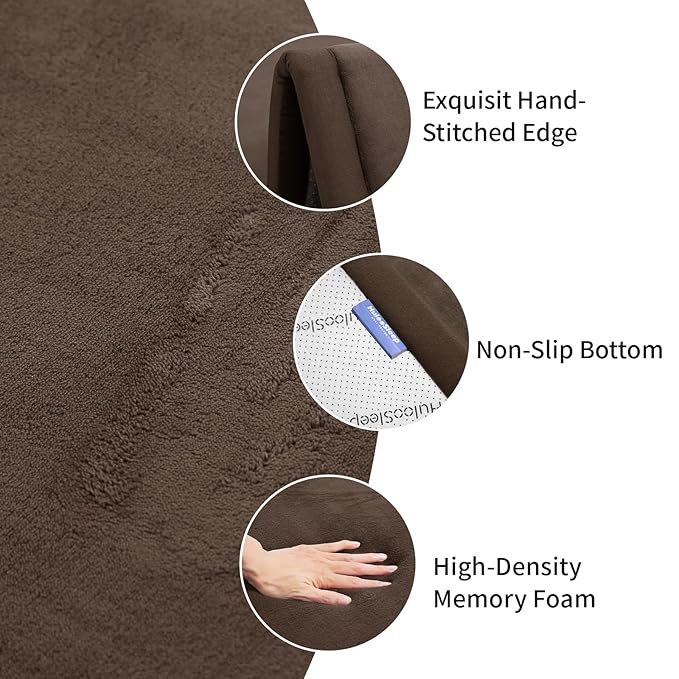 Baby Play Mat for Floor,1.3" Thick Memory foam Tummy Time Mat,79"×158“Extra Large Soft Velvet Nursery Rug,Non Slip Safe for Crawling,Toddlers,Infants,kids,Tatami Style for Living Room(Dark Brown)