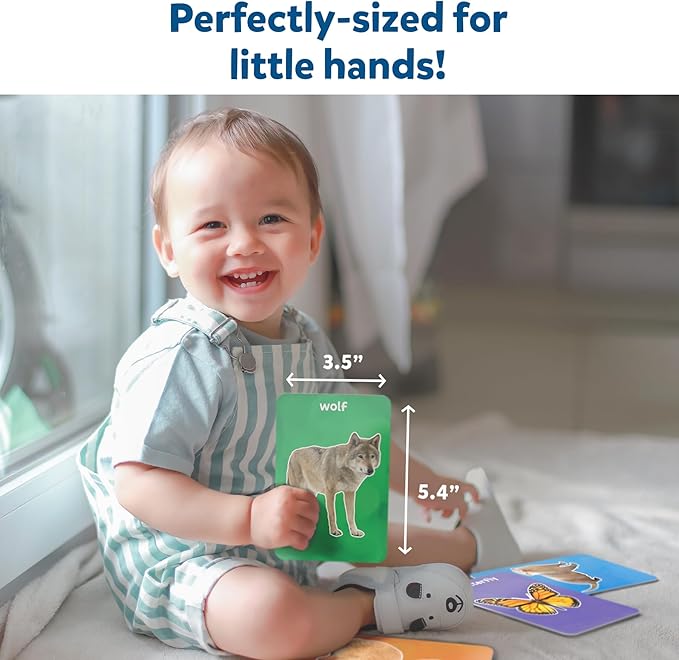 Skillmatics Thick Flash Cards for Toddlers - First 100 Animals, Montessori Toys, Preschool Learning Activities, Learning Aids, Gifts for Kids Ages 1, 2, 3, 4 Years