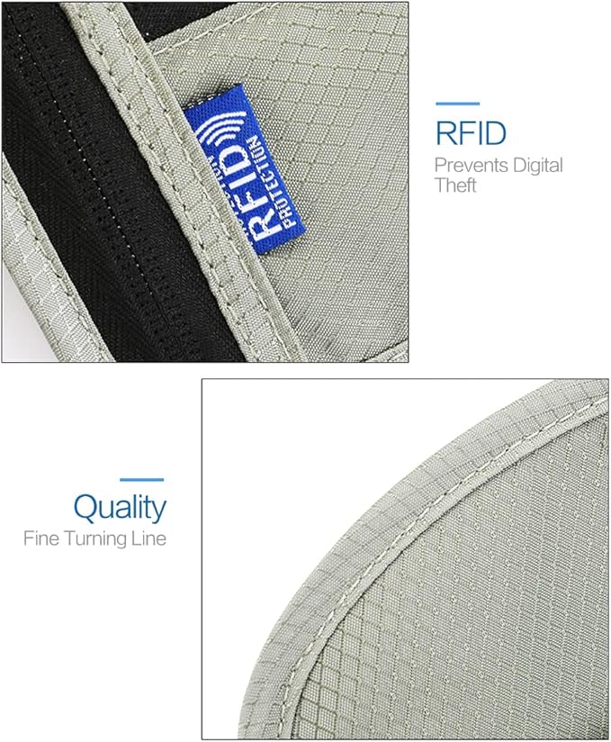 Neck Wallet Lightweight RFID Blocking Waterproof Travel Pouch for Women Men