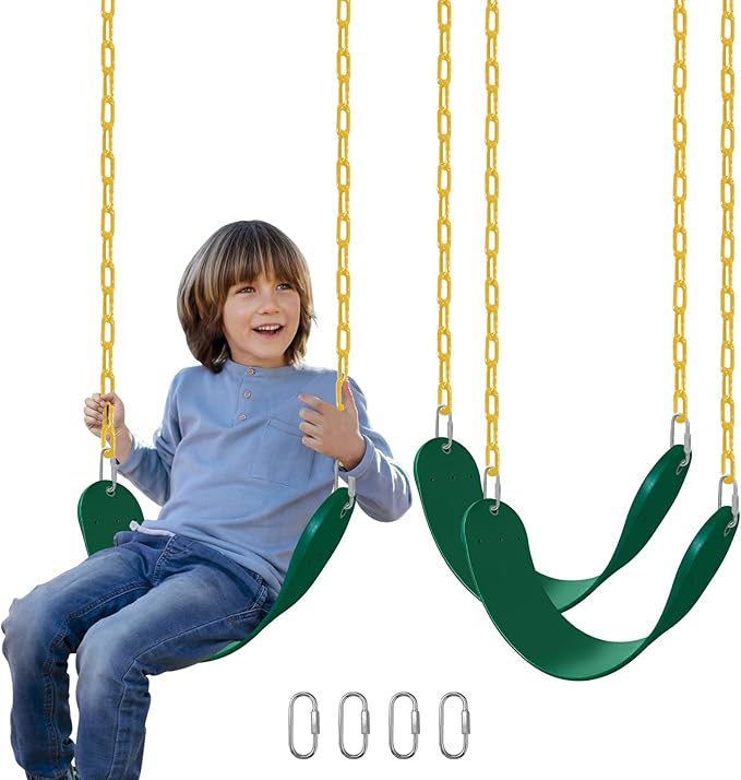 Swings Set - 2-Pack Suitable for Kids and Adults, Comes with Hooks & Chains, Perfect for Backyard