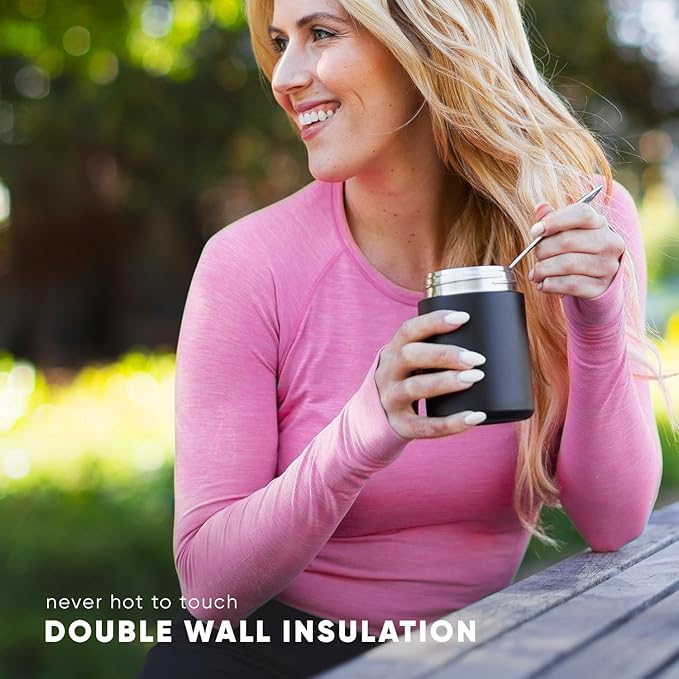 Simple Modern Food Jar for Hot Food | Reusable Stainless Steel Vacuum Insulated Leak Proof Lunch Storage for Smoothie Bowl, Soup, Oatmeal | Provision Collection | 16oz | Sorbet