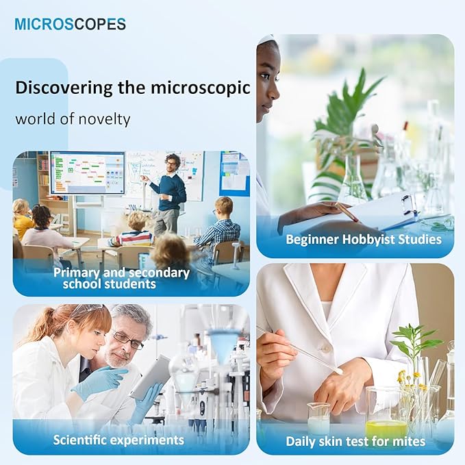Microscope for Kids 40X-2000X with LED supplemental Light, Slides and specimens, Microscope for Kids 8-12 for School Labs and homeschooling