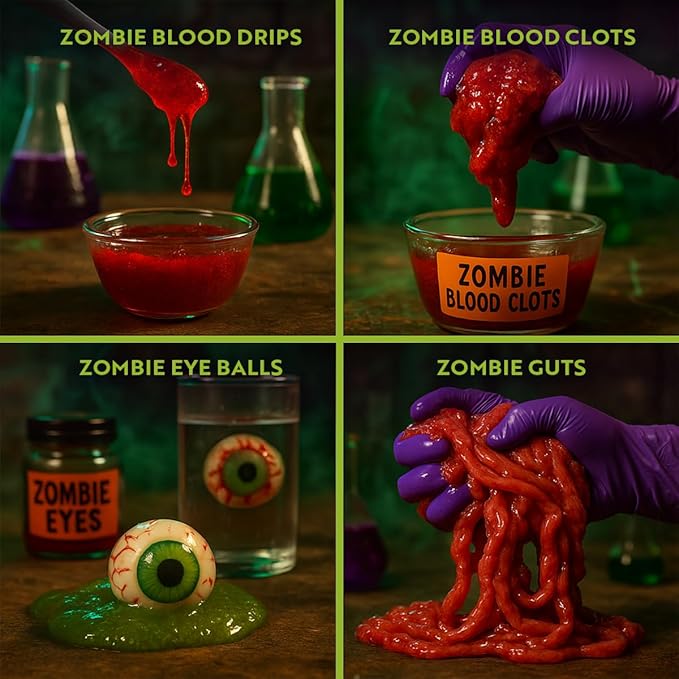 Playz Disgusting n' Gross Zombie Poop - DIY Stem Learning & Educational Science Kit for Kids Age 8 9 10 11 12 13+ Years Old with 34+ Experiment Tools - Kids Toys and Craft Activities for Boys & Girls