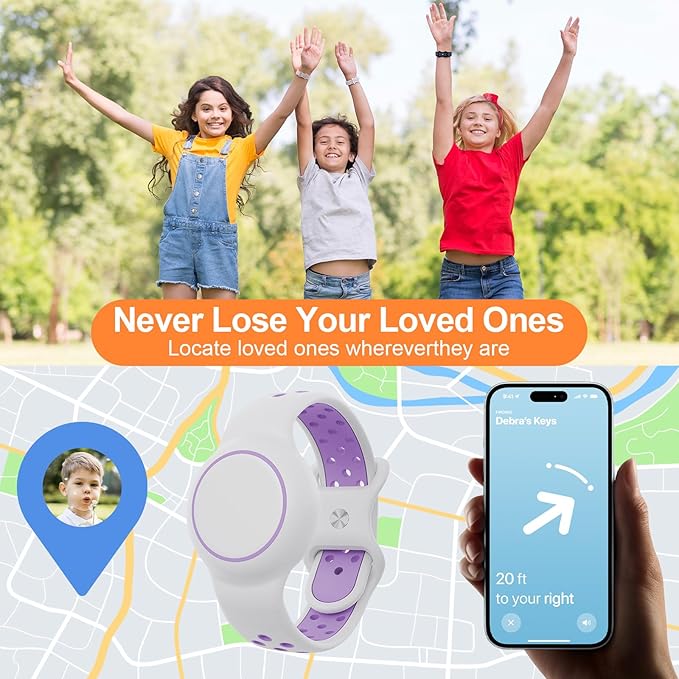 Waterproof Bracelet Compatible with AirTag for Kids (2 Pack), Protective Case GPS Tracker Holder for Child with Full Coverage Hidden Design, Soft Silicone Anti-Lost Wristband Cover for Toddler PWWP